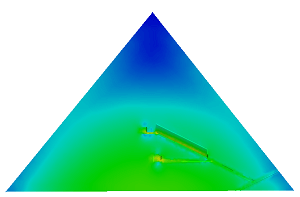 重力拡散の間が存在しない場合のピラミッド内のミーゼス応力